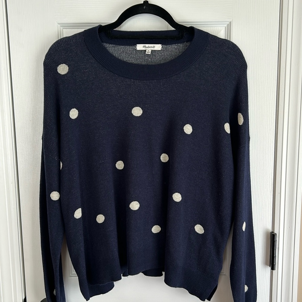 Madewell Navy PolkaDot Sweater size M